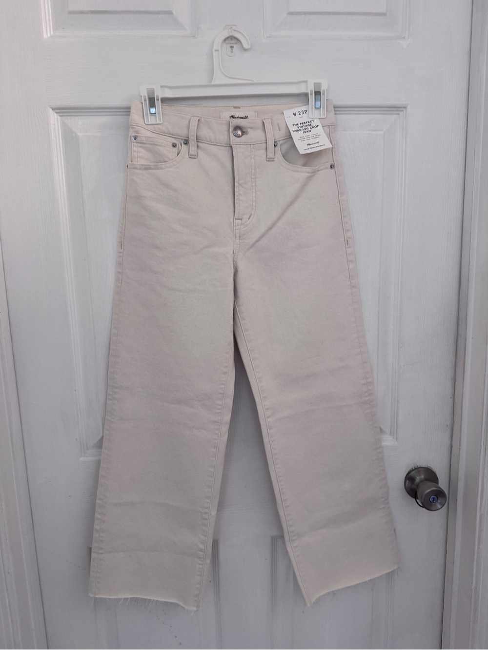 Madewell The Perfect Vintage Wide-Leg Crop Jean - Cream size 23P - Picture 2 of 5
